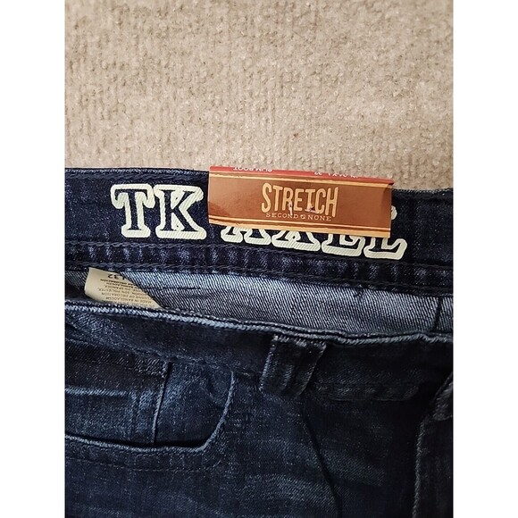 TK Axel Slim Bootcut Jeans Mens 34x32 Blue Dark Wash Stretch NEW - Picture 10 of 13